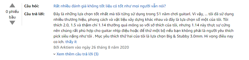 Feedback của khách hàng mua trên Amazon